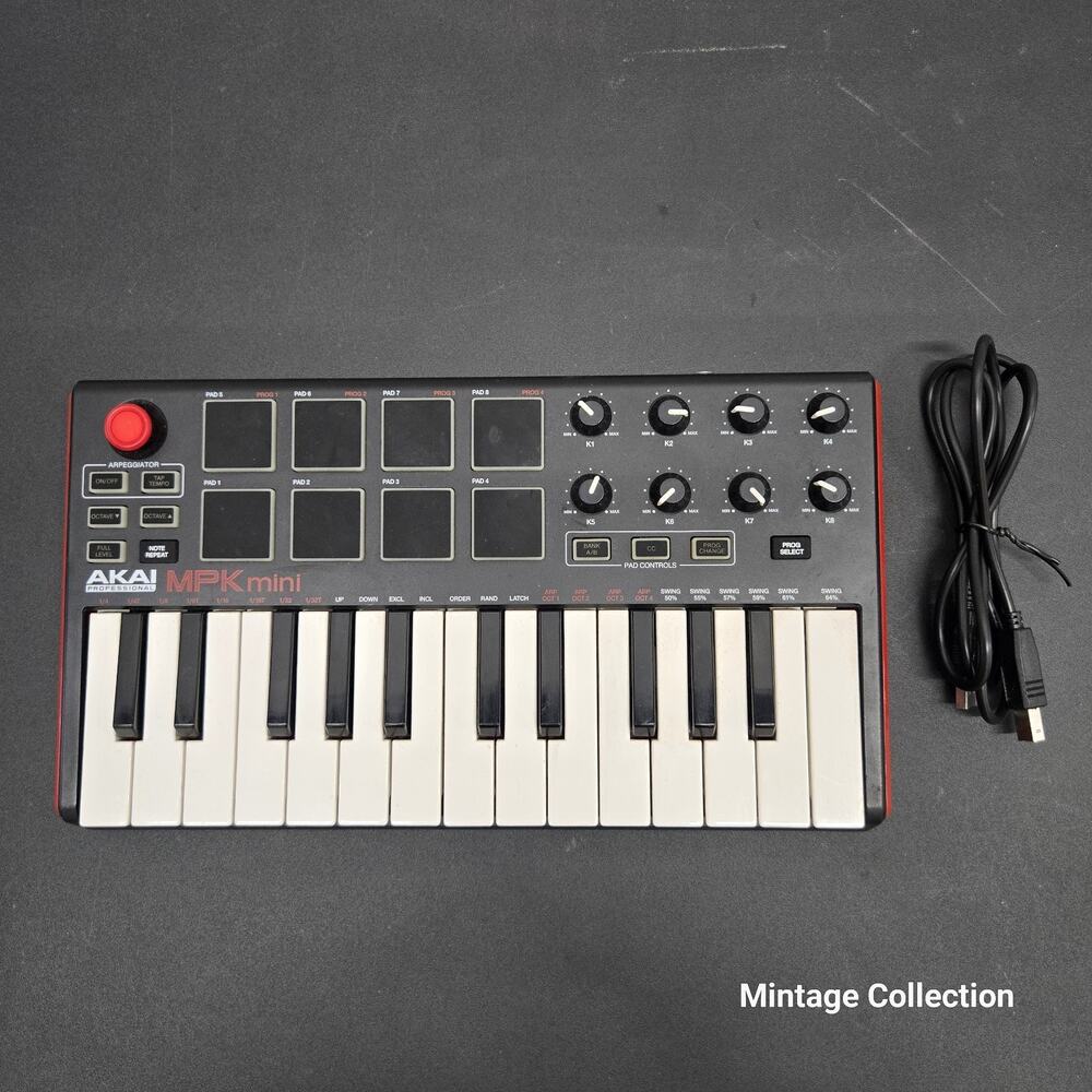 Akai MPK Mini MK3 25 Key Electronic Keyboard Black Red White